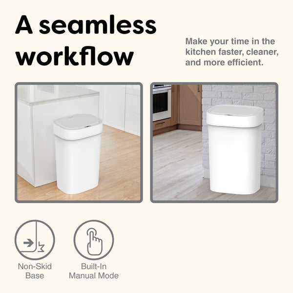 Rectangular Automatic Touchless Infrared Motion Sensor Trash Can | 13 Gallon