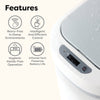 Slim Motion Sensor Touch-Free Trash Can White ABS For Bathroom Bedroom | 1.85 Gallon