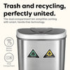 Dual Compartment Hands-Free Motion Sensor Trash Can Stainless Steel For Kitchen Office | 18.5 Gallon
