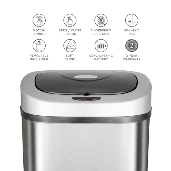 Ninestars Rectangular Motion Sensor Trash Can 21.1 Gallon