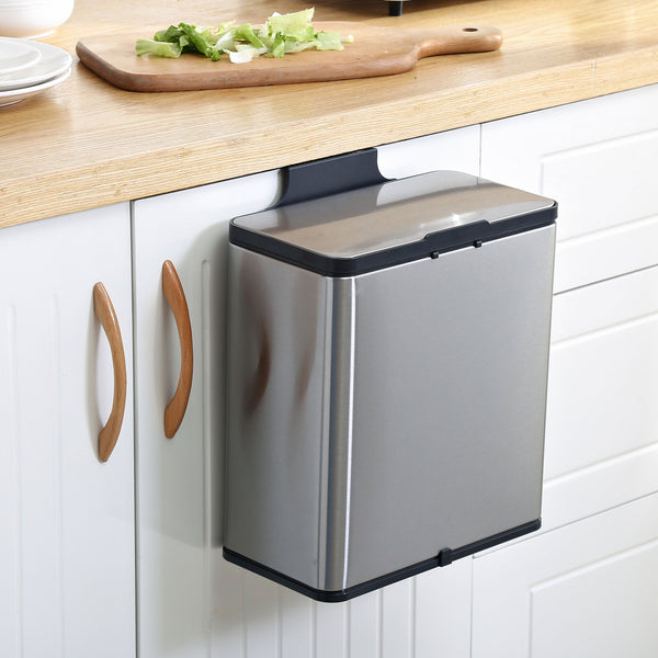 Kitchen Counter Cabinet Trash Can Compost Caddy Stainless Steel | 0.8 Gallon