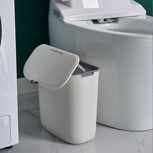 Kitchen Counter Top Compost Trash Can White Pull Top | 1.8 Gallon