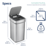 Nova² UV Odor Neutralizing Smart Kitchen Trash Can 13 Gallon Squared | ONT-50-82