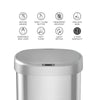 Sleek Silver Automatic Sensor Trash Can 13 Gallon Soft Close Stainless Steel | DZT-50-49